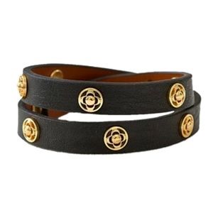Leather double wrap bracelet